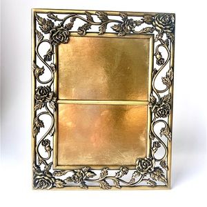 Ornate Gold/Brass Colored Rose Vine Picture / Photo Frame